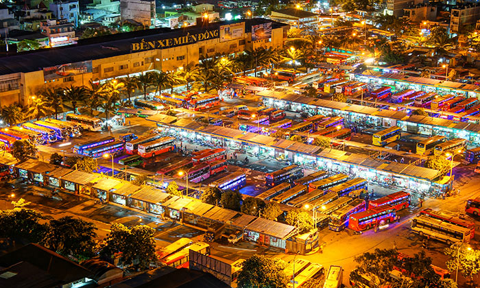 Estación de autobuses Mien Dong en la ciudad de Ho Chi Minh